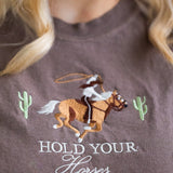 Hold Your Horses Embroidered T-Shirt