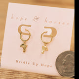 horse head huggie earrings