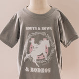 boots & bows & rodeos kids tee