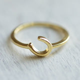 angled horseshoe ring