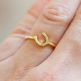 angled horseshoe ring