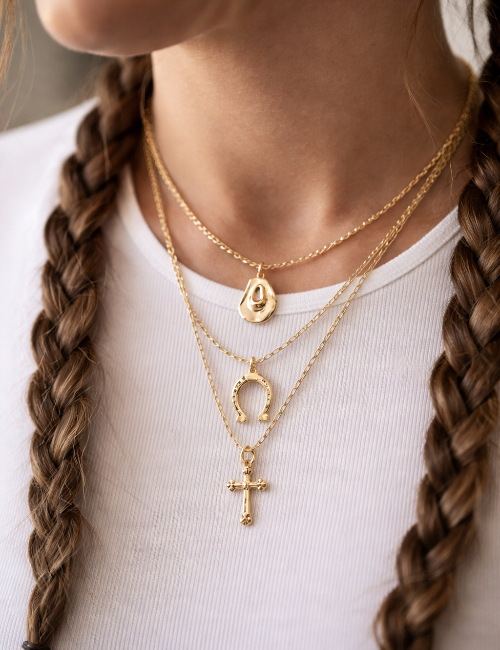 Trio Layer Western Necklaces