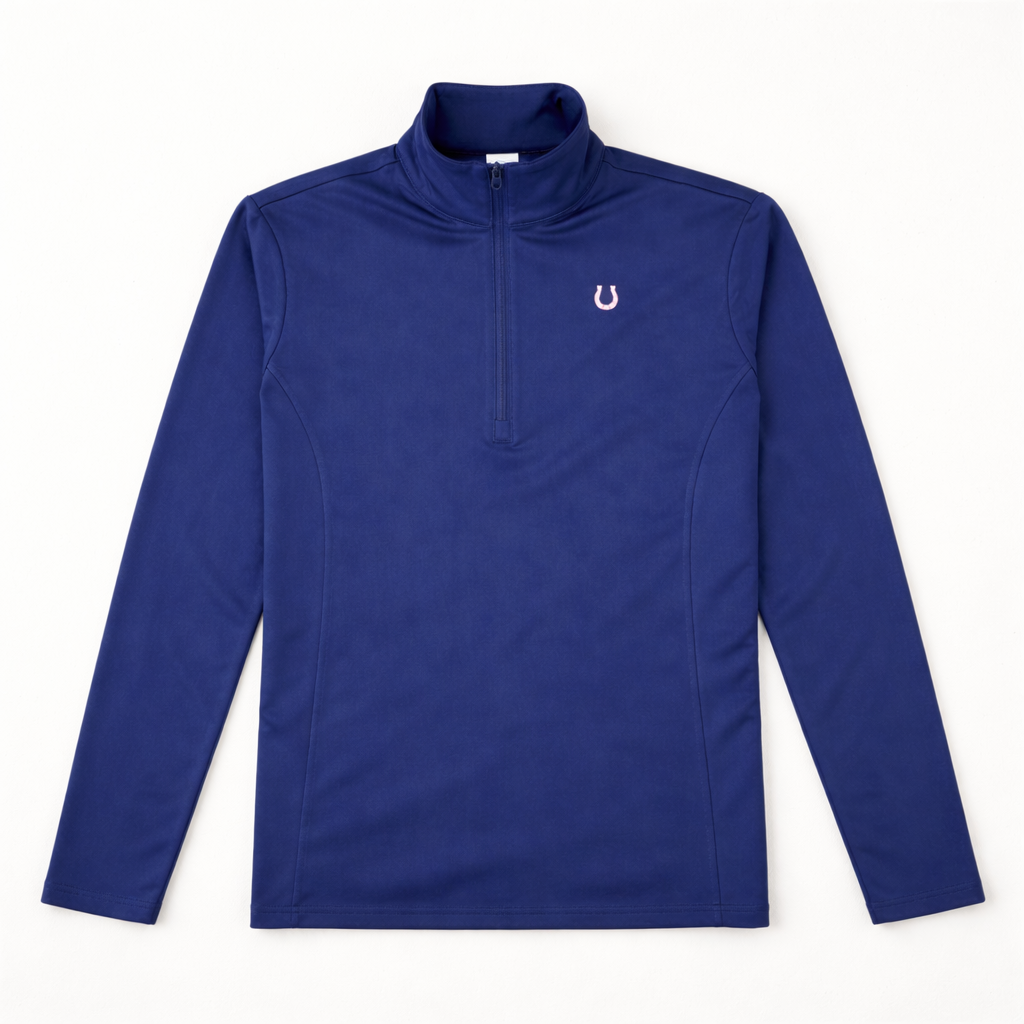 Lucky Horseshoe Riding Shirt (Navy Blue)