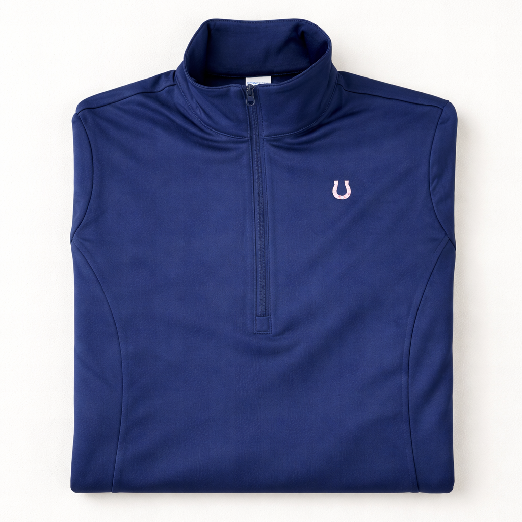 Lucky Horseshoe Riding Shirt (Navy Blue)