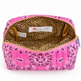 Ranch Girl Quilted Cosmetic Bag (Pink or Brown)