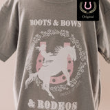 boots & bows & rodeos kids tee