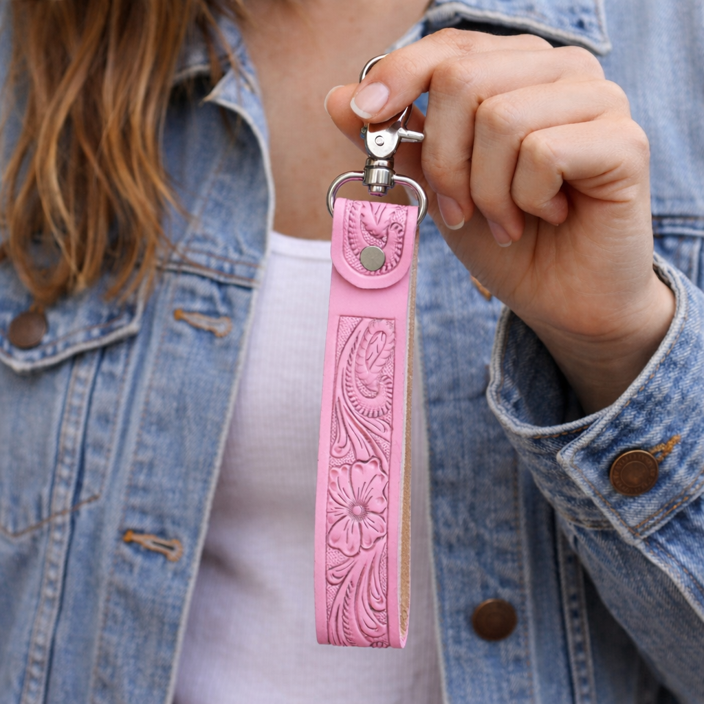 Pretty In Pink Cowgirl Keychain