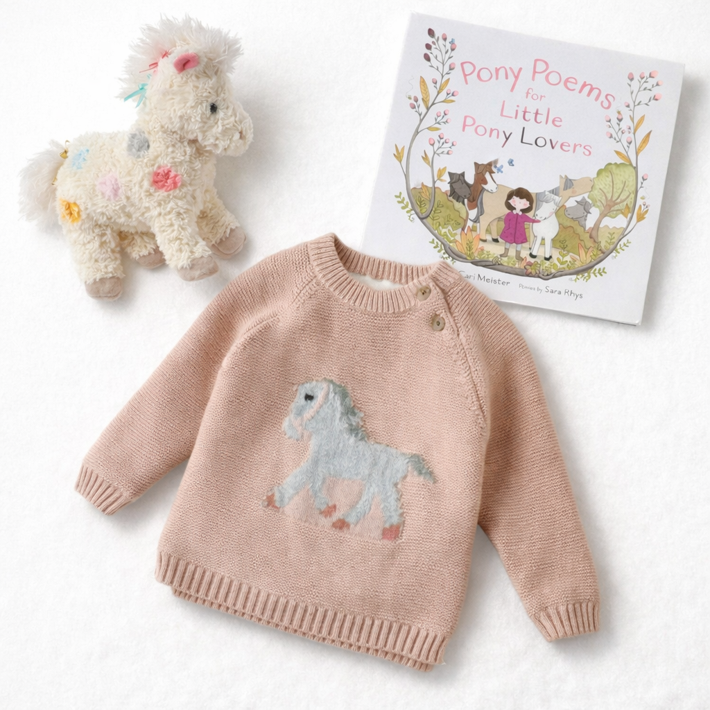 Gwenny Horse Sweater (Blush Pink)