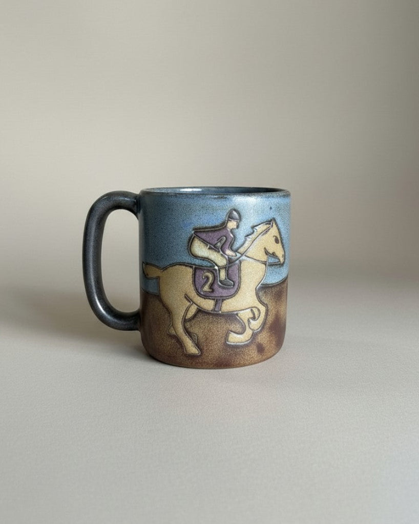 Race Horses Stoneware Mug (16 oz)