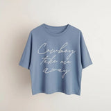 Cowboy Take Me Away Long-Crop Tee Faire - Rustee Clothing