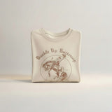 Buckle Up Buttercup Cowboy Long-Crop Tee (Khaki)