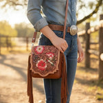 Leather Hand Tooled Crossbody Bag Faire - Sixtease Bags USA