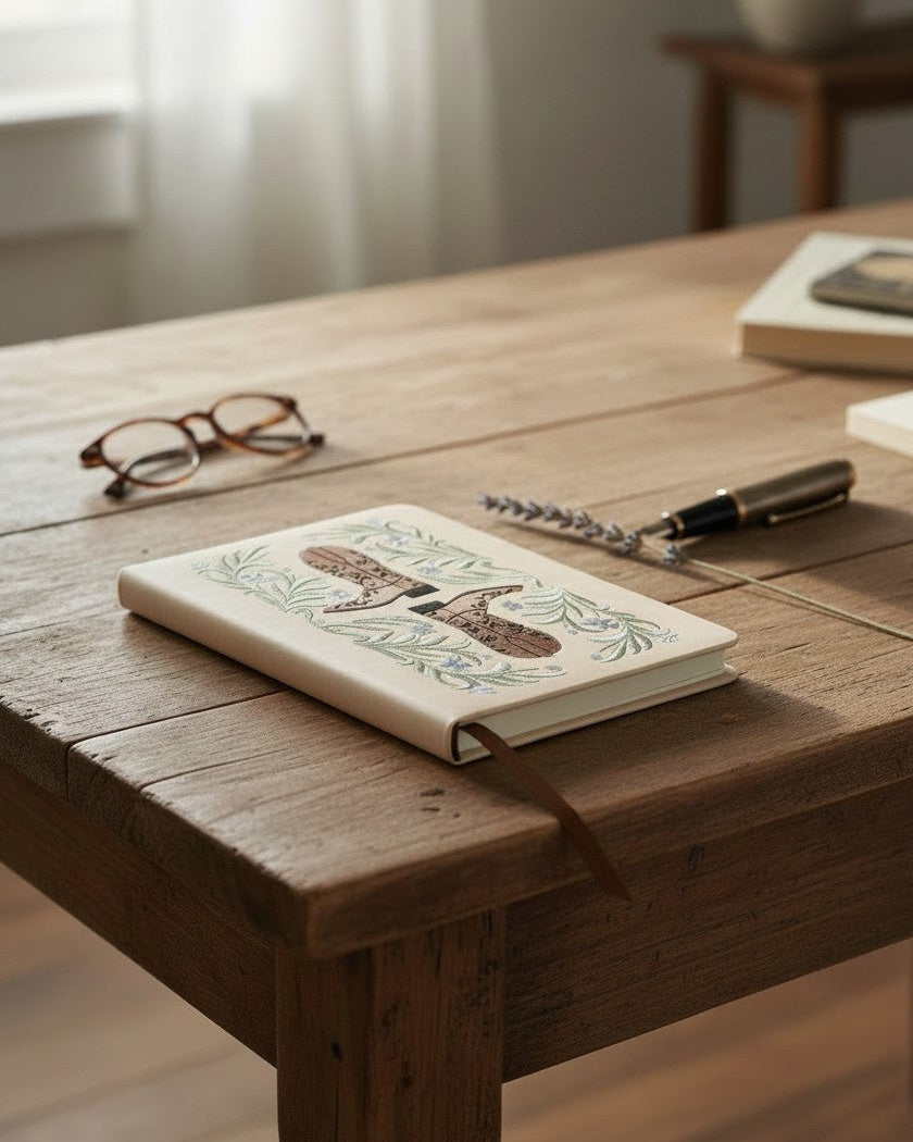 Cowgirl Boot Embroidered Notebook