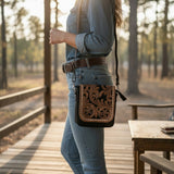 Sami Saddle Bloom Hand-Tooled Crossbody Purse