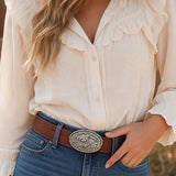 Silver Heritage Horse Belt Buckle