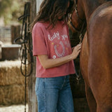 Lucky You Horseshoe Long-Crop Tee Faire - Rustee Clothing