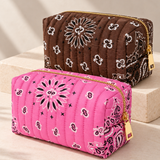 Ranch Girl Quilted Cosmetic Bag (Pink or Brown)