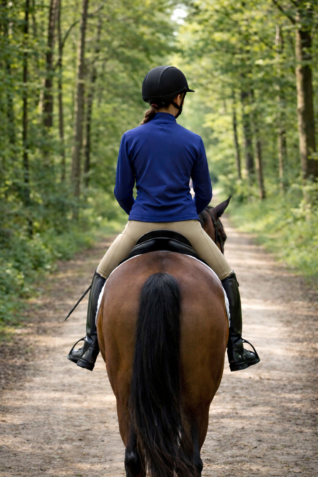 Lucky Horseshoe Riding Shirt (Navy Blue)