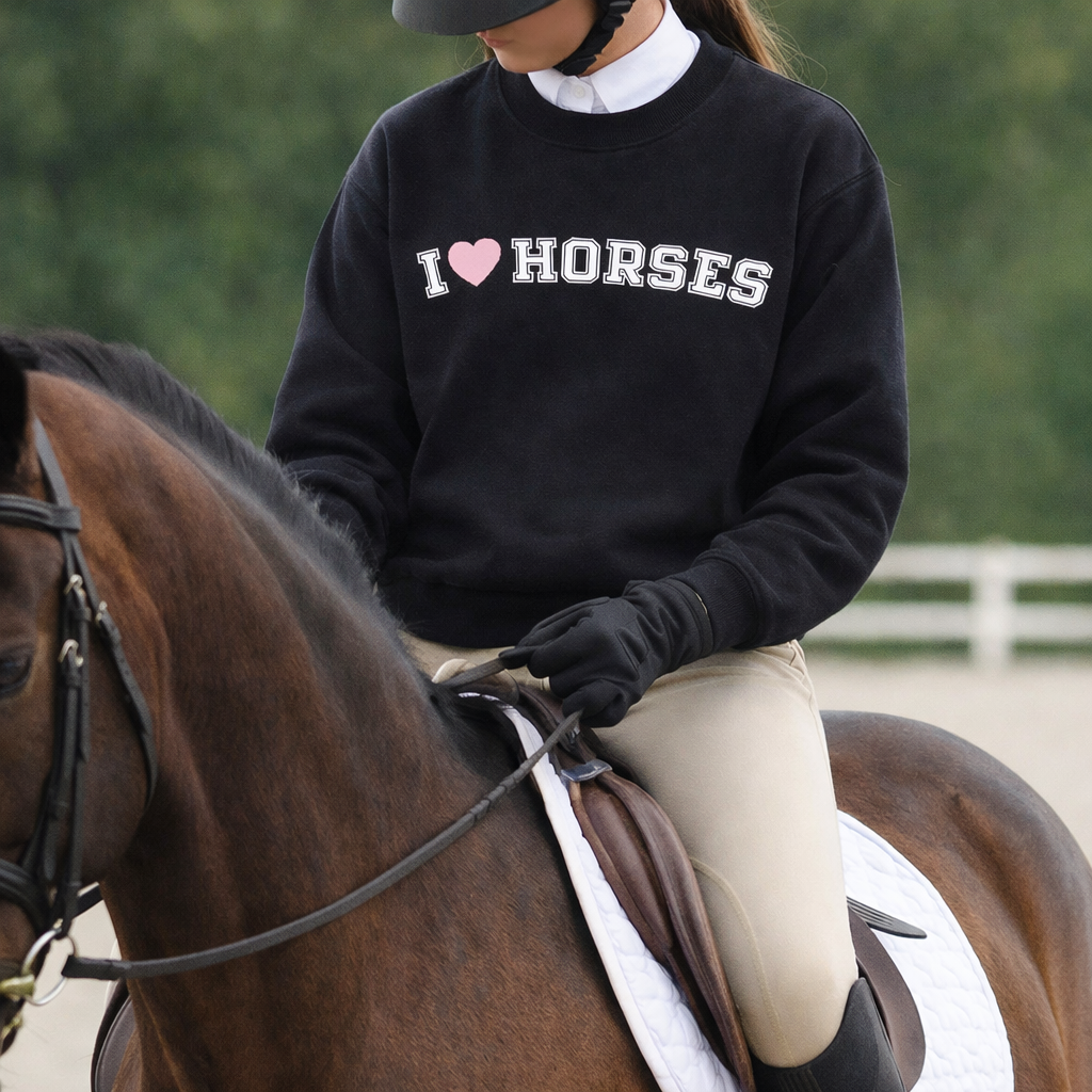 I Love Horses Sweatshirt (Black)