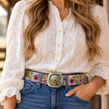 Wildflower & Butterfly Wool Belt