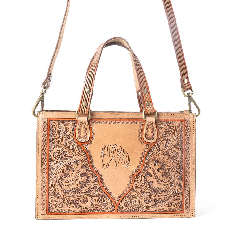 Savanna Hand-Tooled Horse Bag