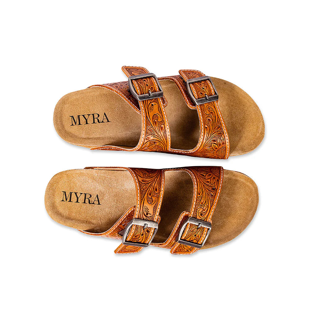 molly hand-tooled leather sandals