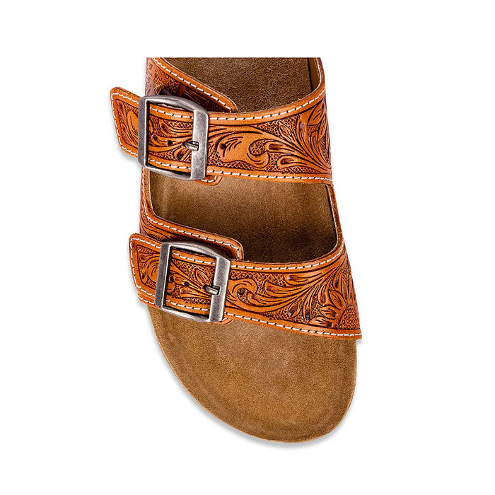 molly hand-tooled leather sandals