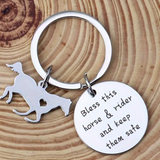 bless this horse & rider keychain