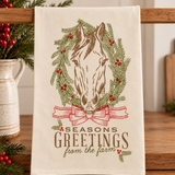 Horse Season's Greetings from the Farm - Kitchen Towel