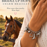 Bridle Up Hope Charm Bracelet - SILVER (English Riding)