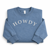 Howdy Pigment-Dyed Sweatshirt (Vintage Blue)