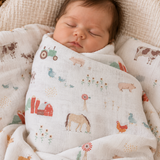 Little Farm Friends - Cotton Swaddle Blanket