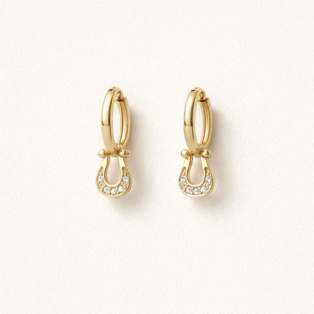 Horseshoe Huggie Earrings