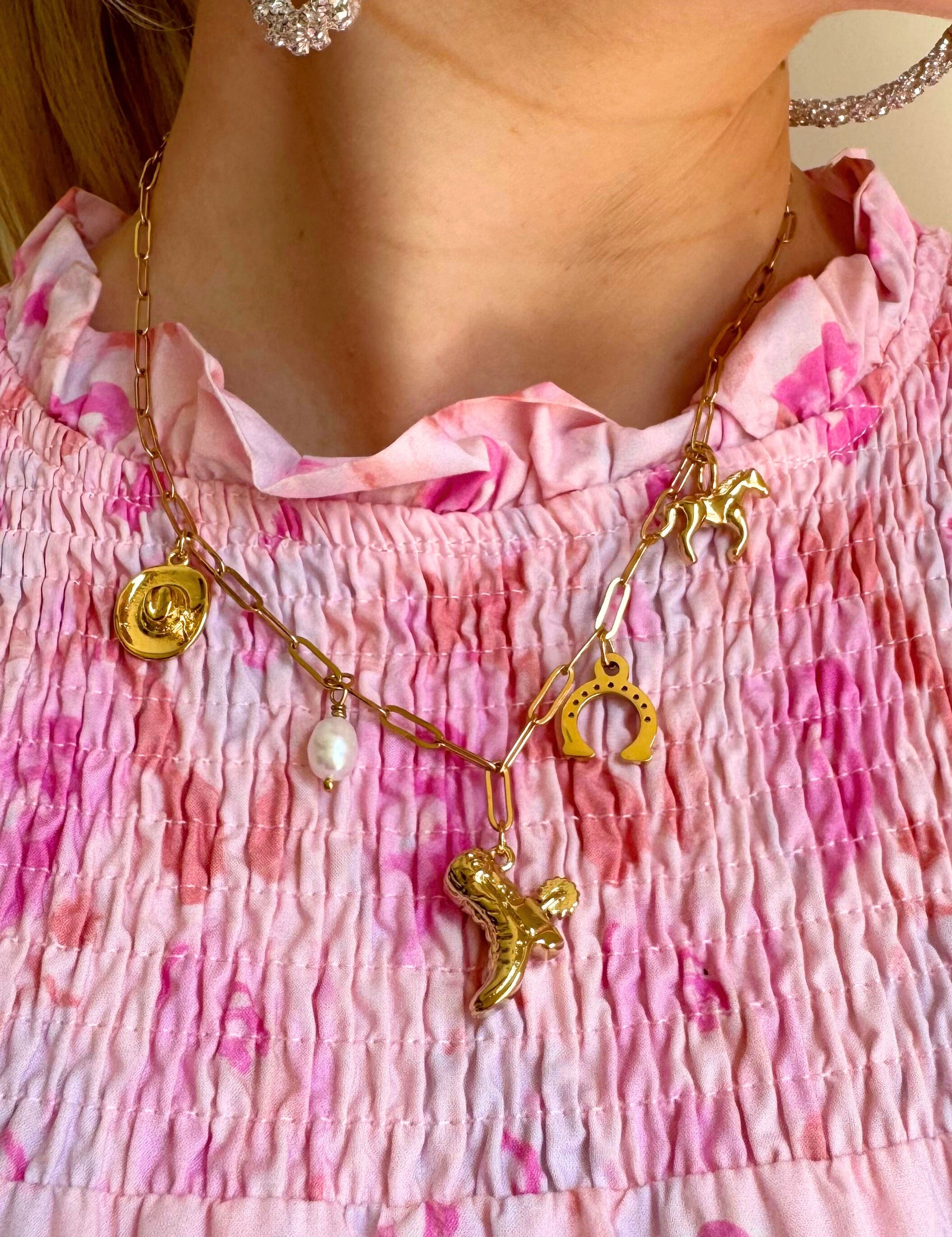 cowgirl hope charm necklace