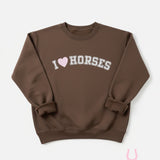 I Love Horses Sweatshirt (Brown)
