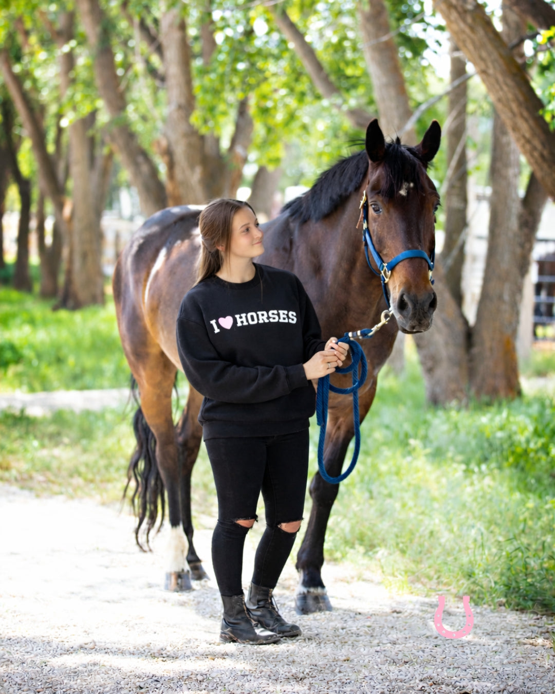 I Love Horses Sweatshirt (Black)