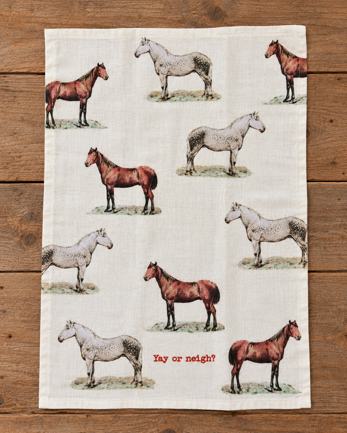 Yay or Neigh Horse Kitchen Towel
