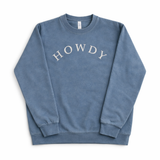 Howdy Pigment-Dyed Sweatshirt (Vintage Blue)