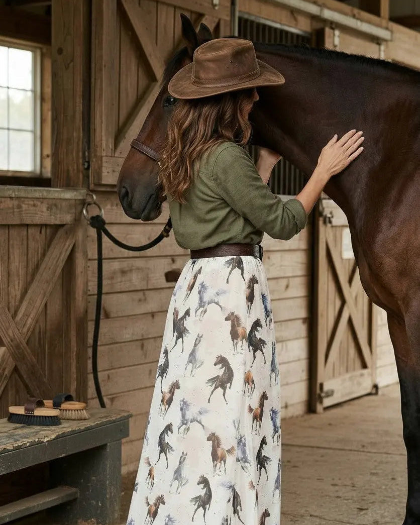 Galloping Horses Mesh Skirt Faire - Avery