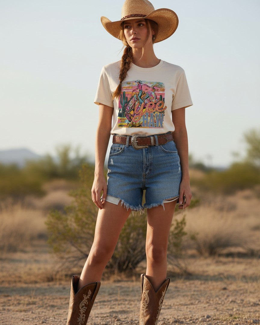 Yee Haw Cowgirl Tee
