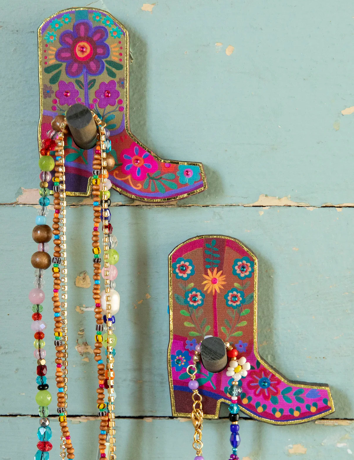 wooden boot wall hooks (set of 2)