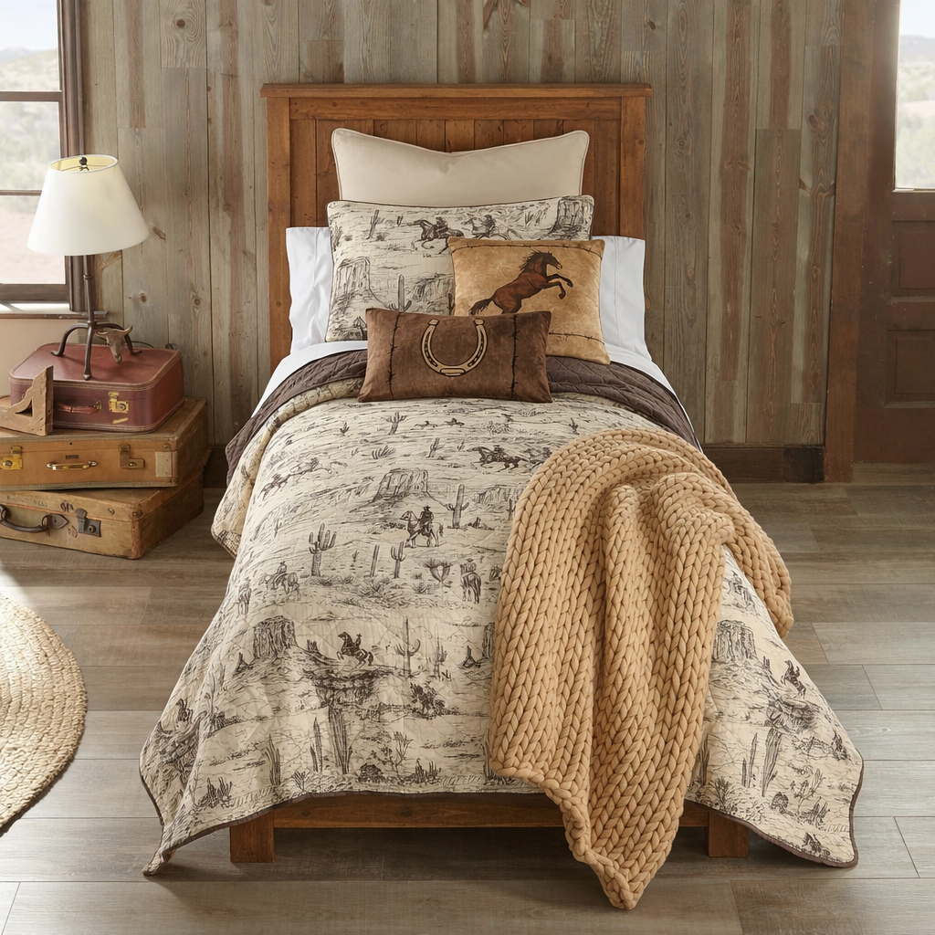 Horse & Cowboy Twin Quilt