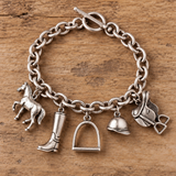 Bridle Up Hope Charm Bracelet - SILVER (English Riding)