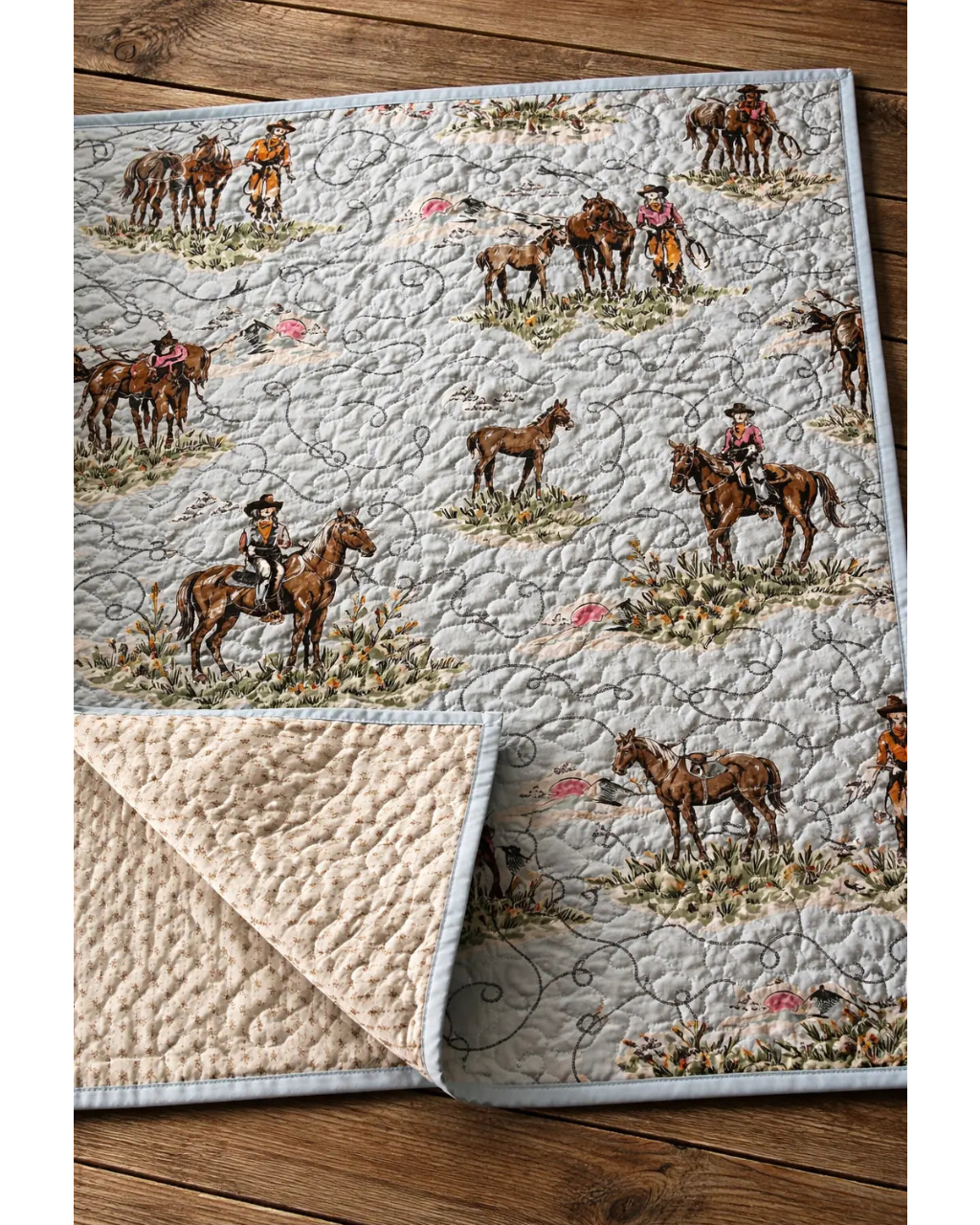 Sierra Cowgirl Baby Blue Quilt Faire - Ida Mae Home