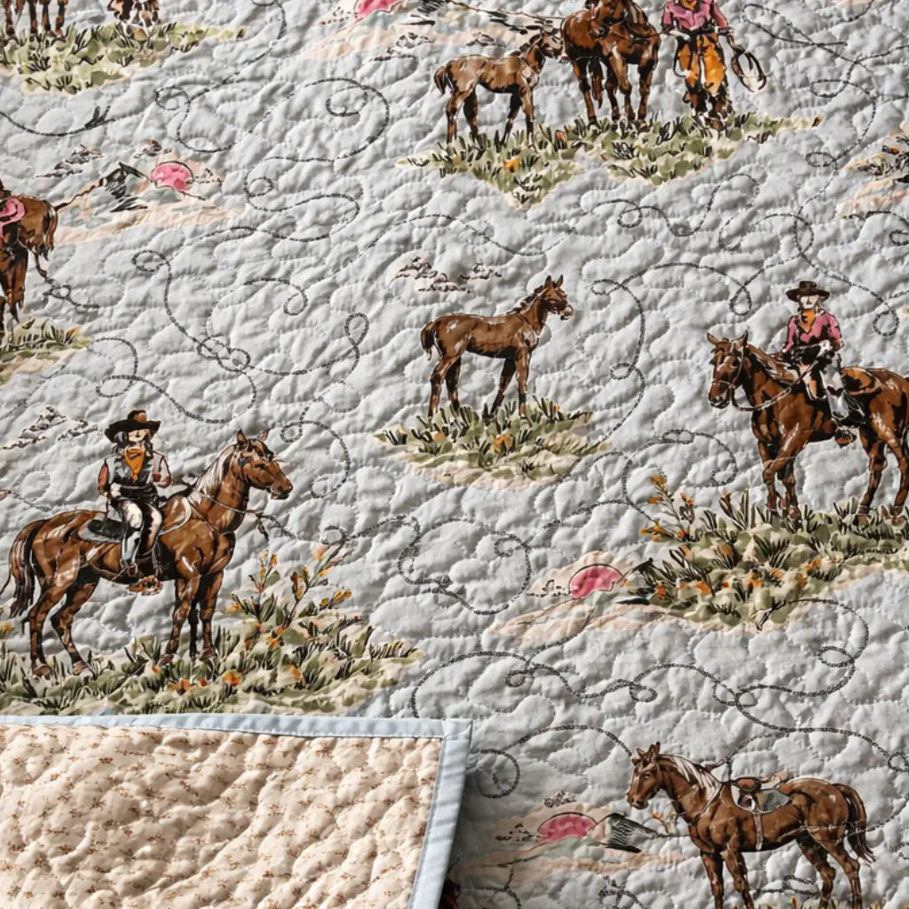 Sierra Cowgirl Baby Blue Quilt Faire - Ida Mae Home