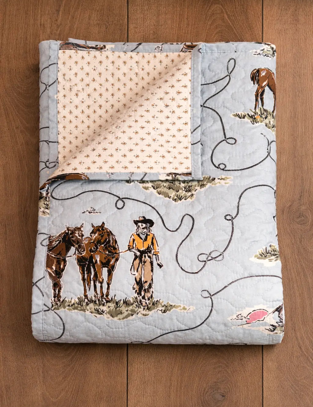 Sierra Cowgirl Baby Blue Quilt Faire - Ida Mae Home