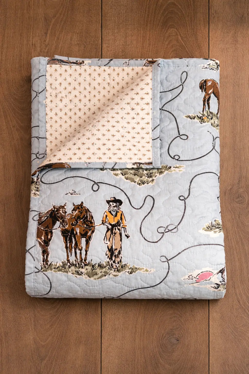 Sierra Cowgirl Baby Blue Quilt Faire - Ida Mae Home