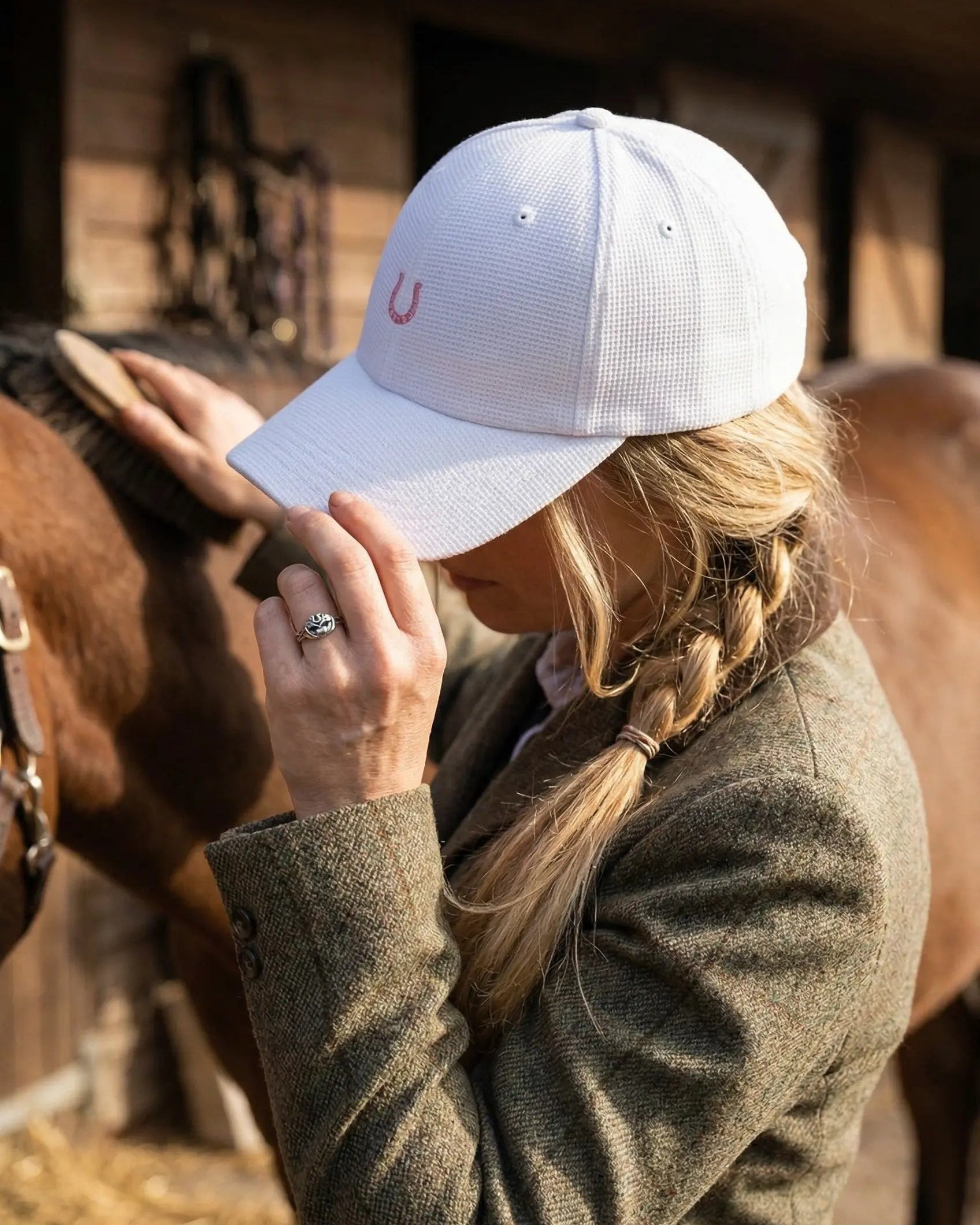 Bridle Up Hope Classic Cap (White) Shirt Space