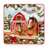 Christmas Horses - Cheese Plate w/Knife