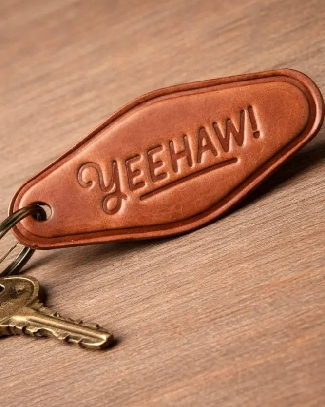 Yeehaw Leather Keychain Motel Style Faire - Sugarhouse Leather